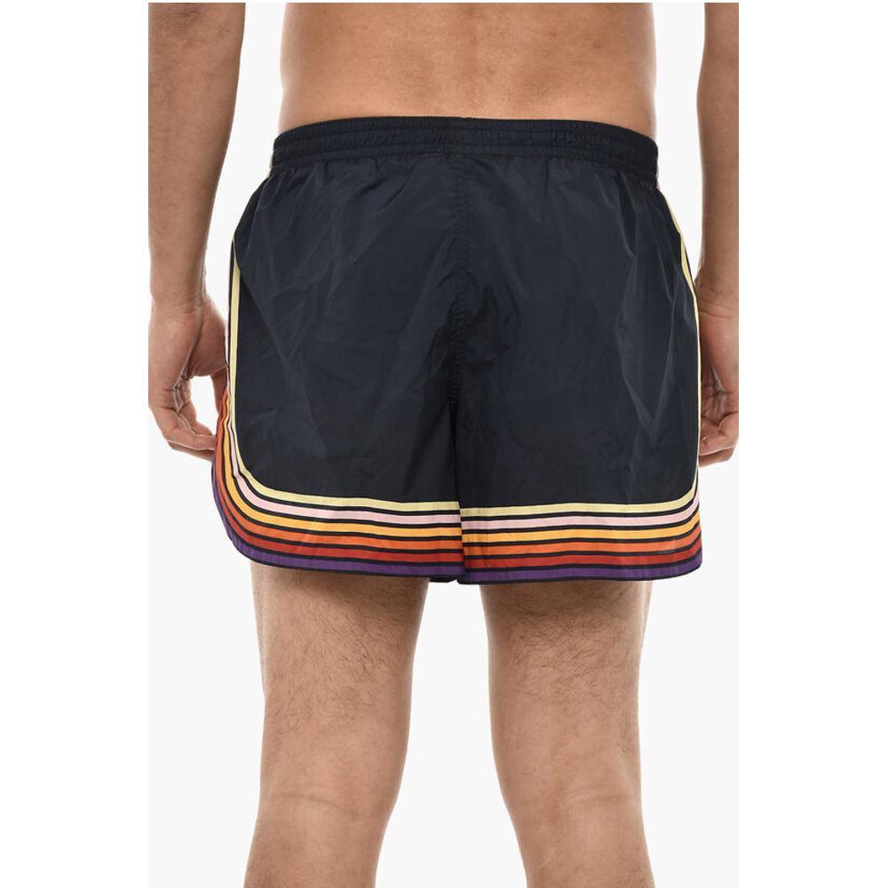 Striped Print Swim Shorts