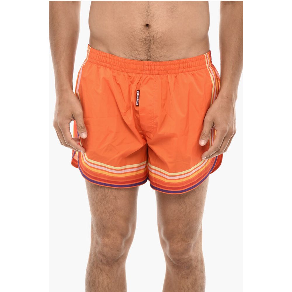 Striped Print Swim Shorts