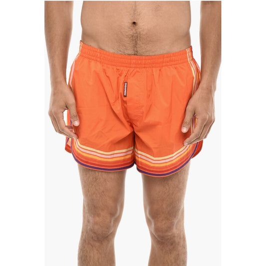 Striped Print Swim Shorts