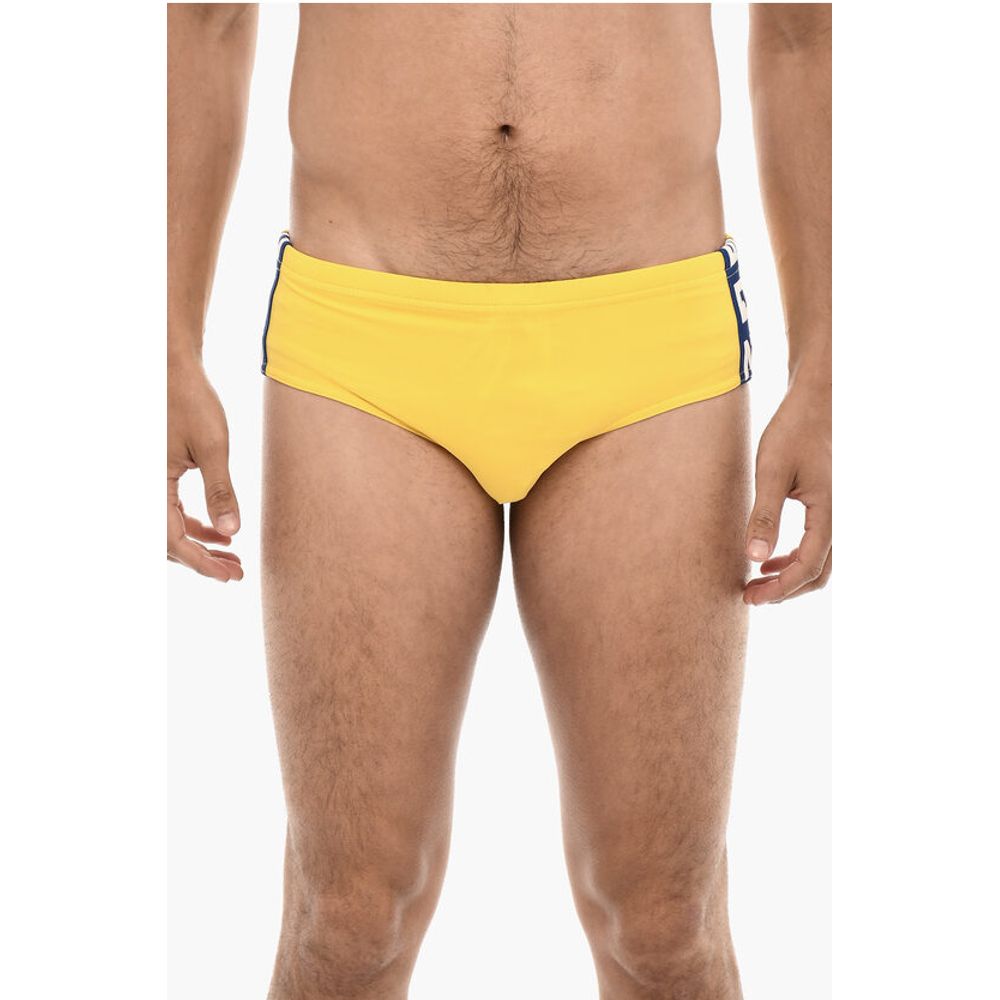 Slip Swimsuit With Logoed Contrasting Bands