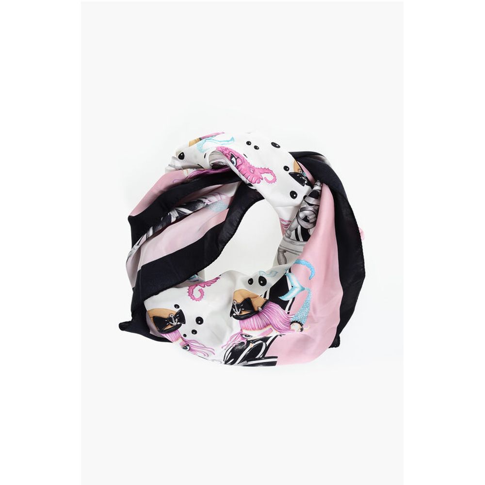 Mermaids Patterned Silk Foulard