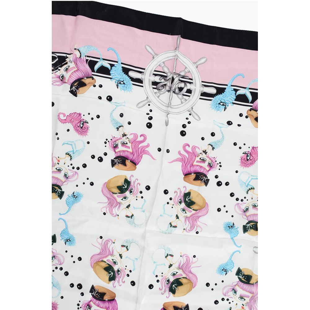 Mermaids Patterned Silk Foulard