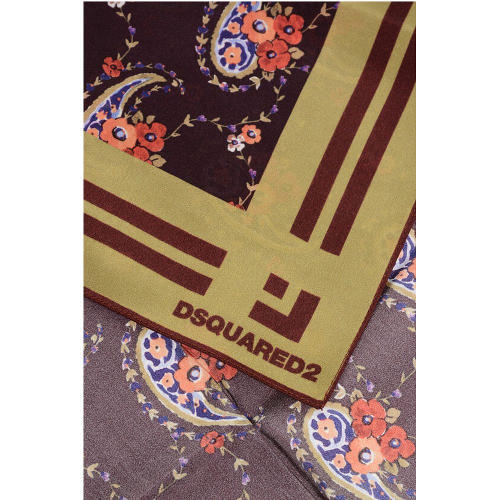 Silk Foulard with Floral Paisley Motif