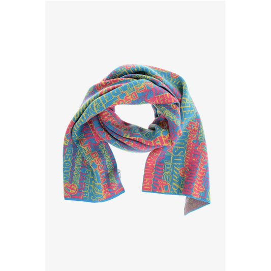 Jacquard Wool Scarf with All-Over Logo