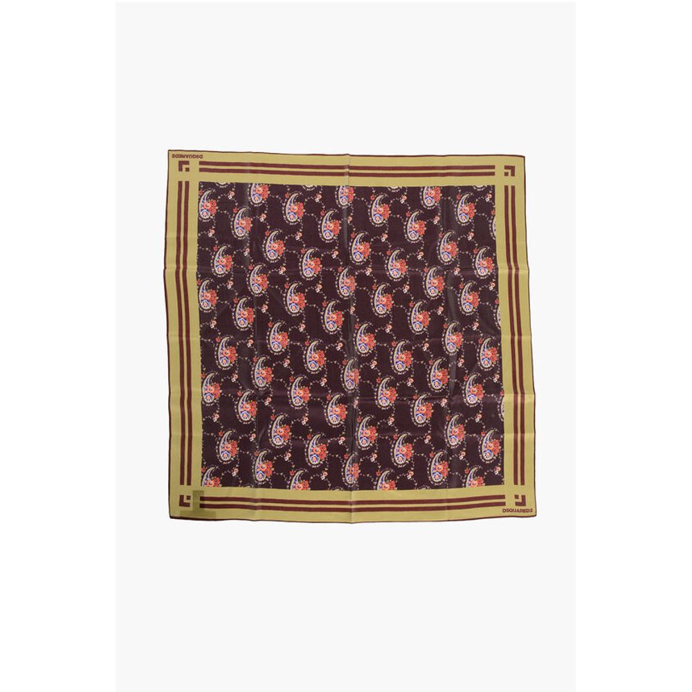 Silk Foulard with Floral Paisley Motif