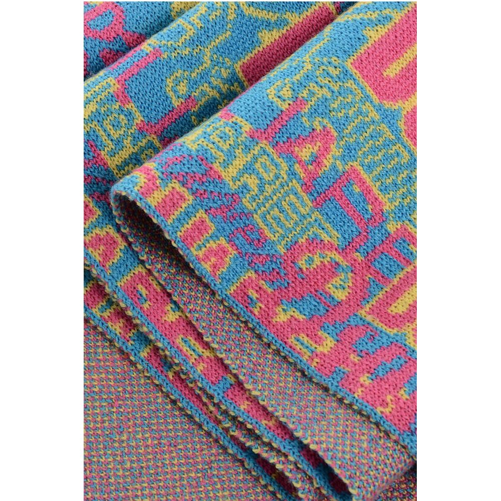 Jacquard Wool Scarf with All-Over Logo