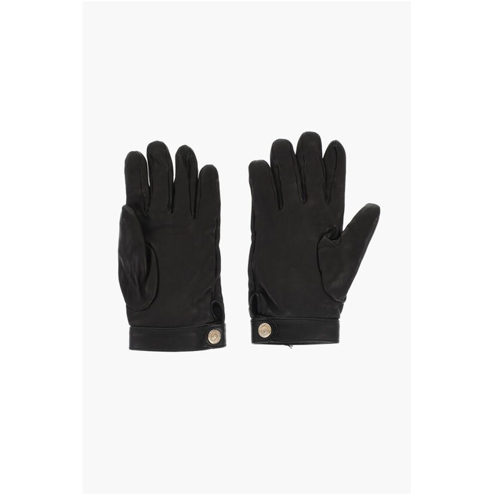 Leather ICON Gloves With Metal Detail and Button