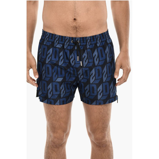 Allover Logo Print MIDI Swimshorts