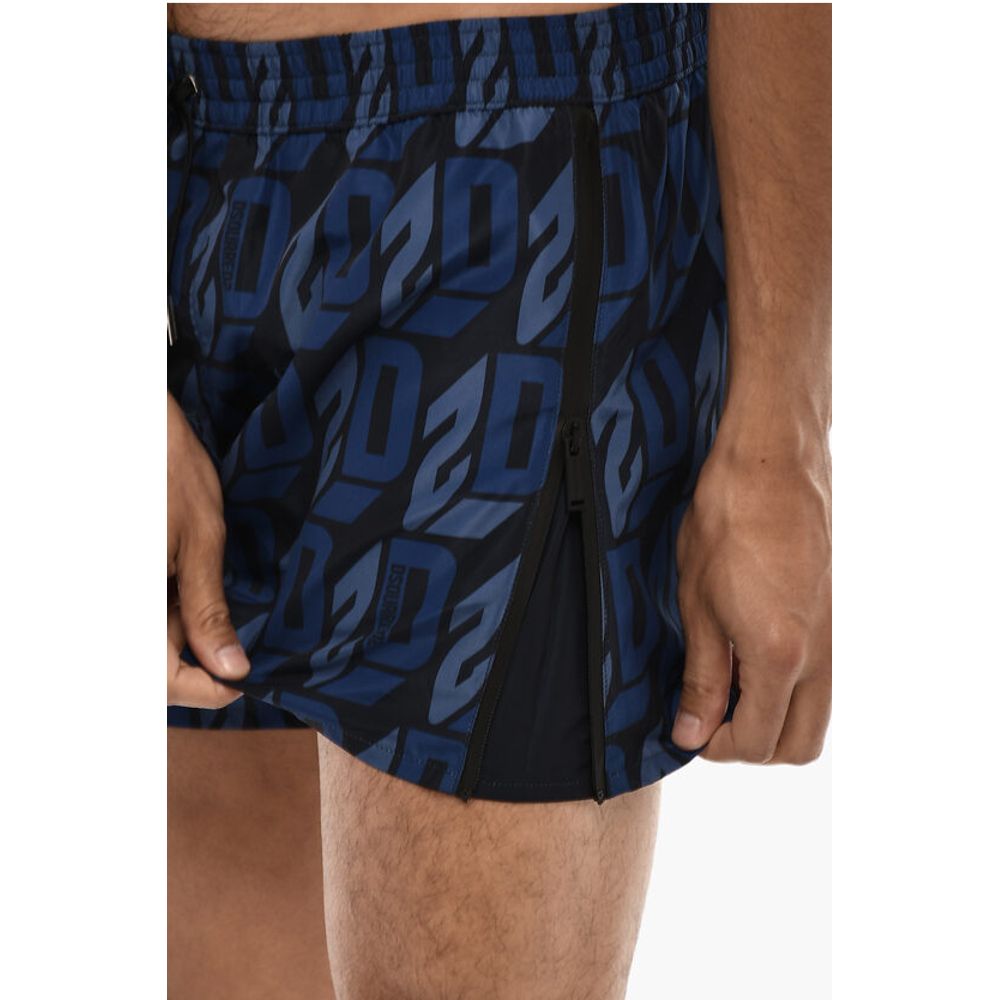 Allover Logo Print MIDI Swimshorts