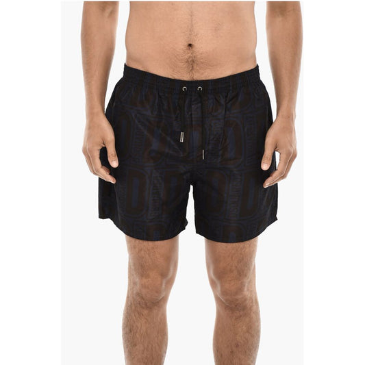 Allover Logo Print MIDI Swimshorts