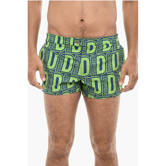 Allover Logo Print MIDI Swimshorts