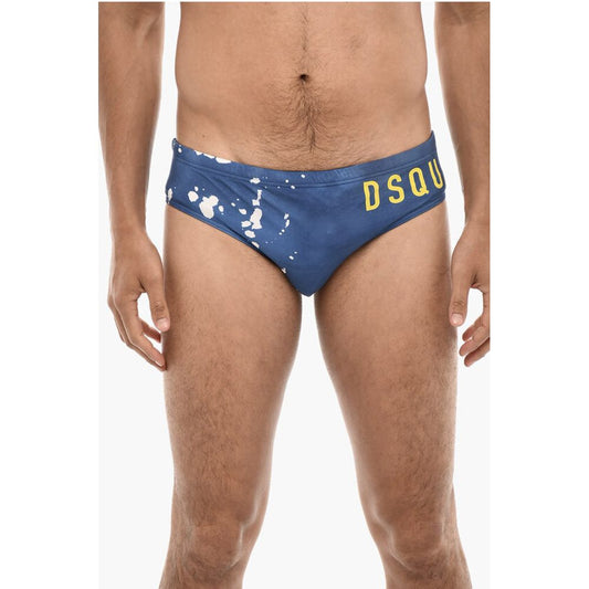 Slip Swimsuit With Splatter Motif