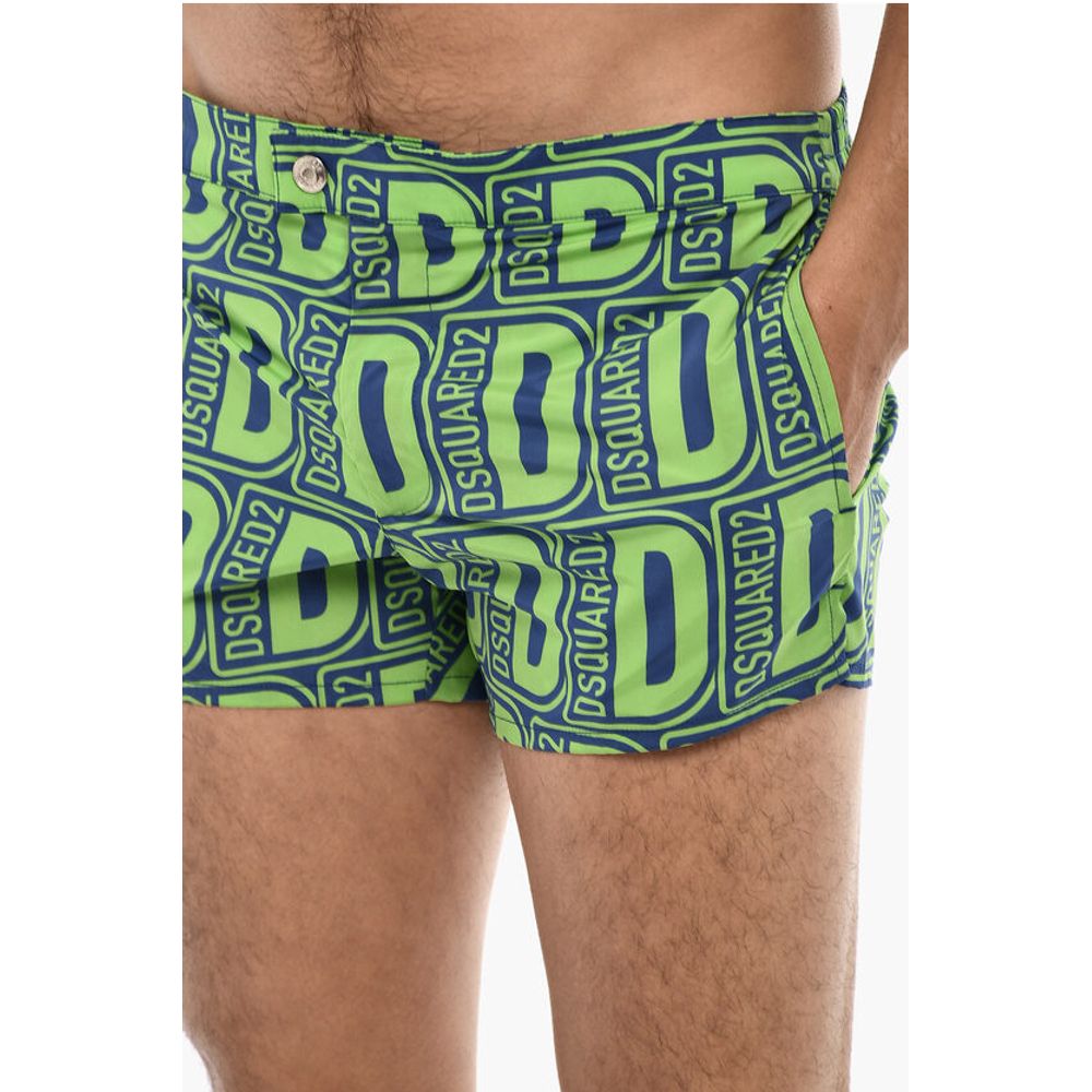 Allover Logo Print MIDI Swimshorts
