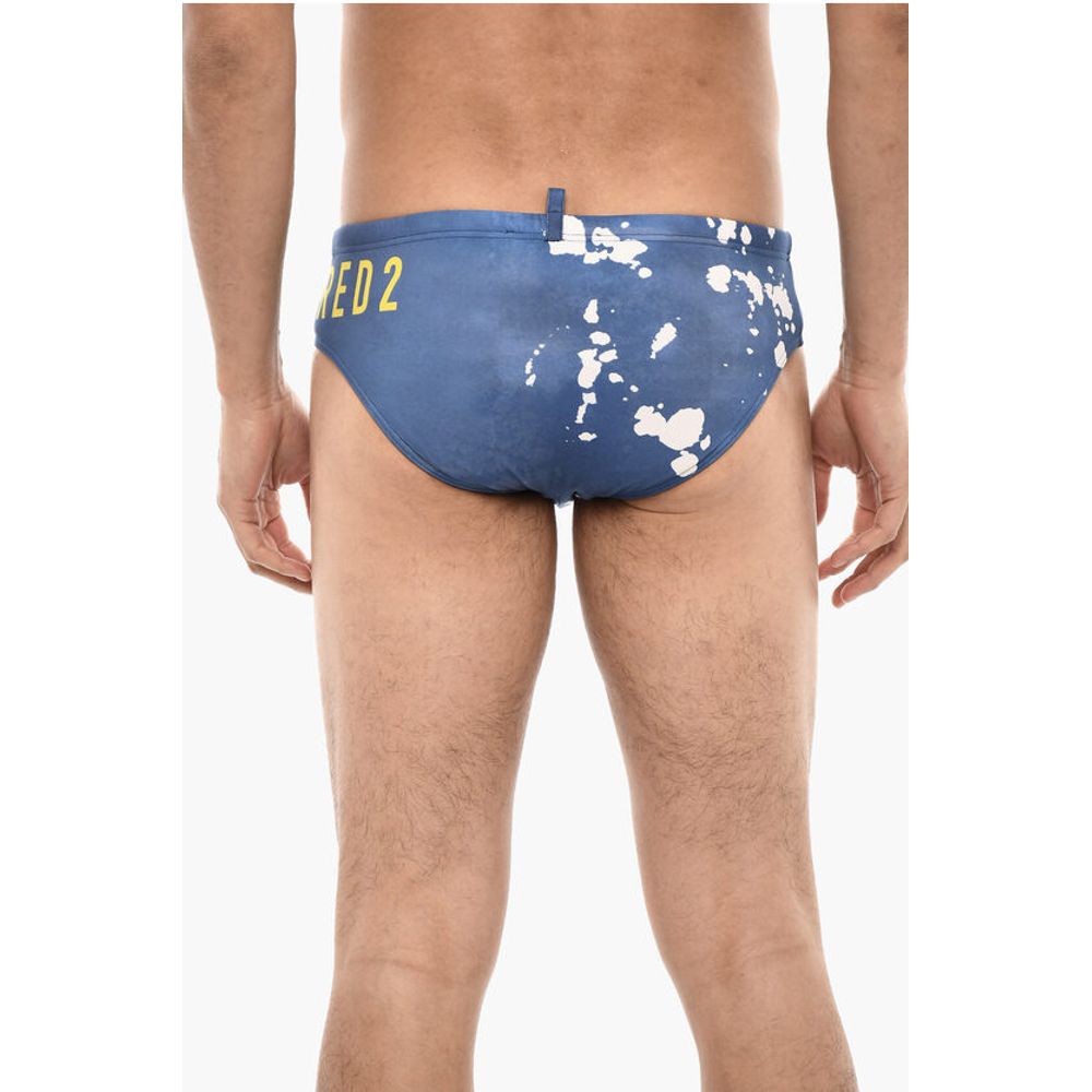 Slip Swimsuit With Splatter Motif