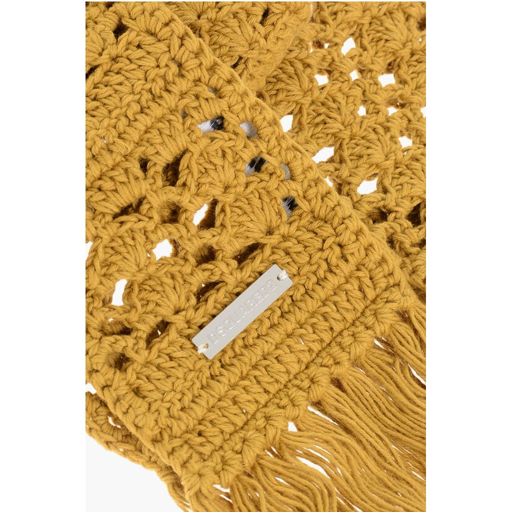 Solid Color Crochet Scarf with Fringes