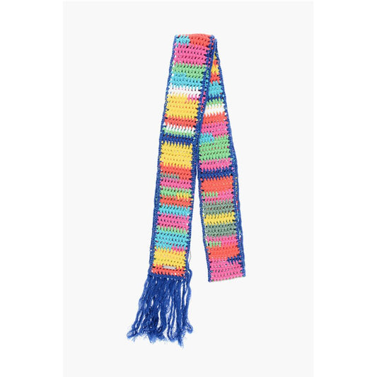 Multicolor Fringed Crochet Scarf