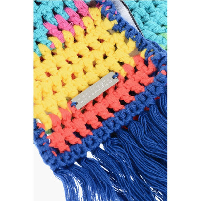 Multicolor Fringed Crochet Scarf