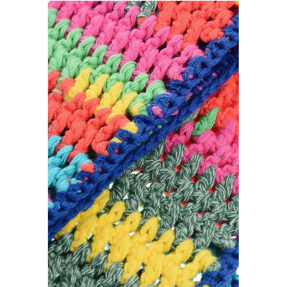 Multicolor Fringed Crochet Scarf