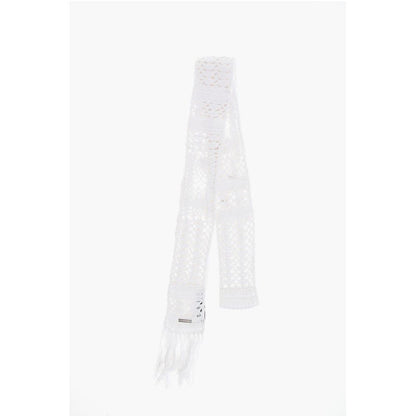Solid Color Crochet Scarf with Fringes