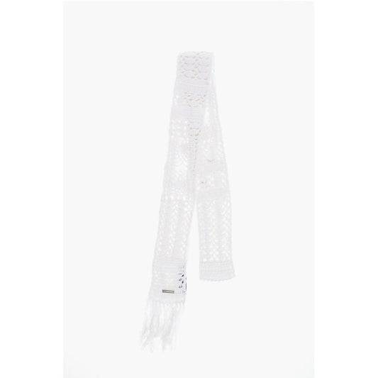 Solid Color Crochet Scarf with Fringes