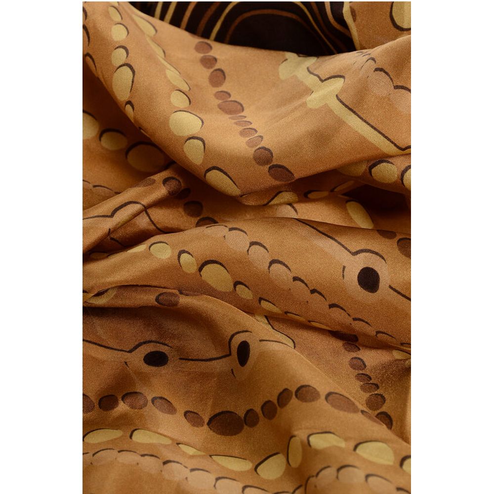 Patterned Silk Foulard with Tassels