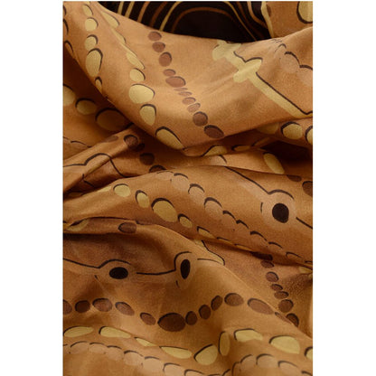 Patterned Silk Foulard with Tassels