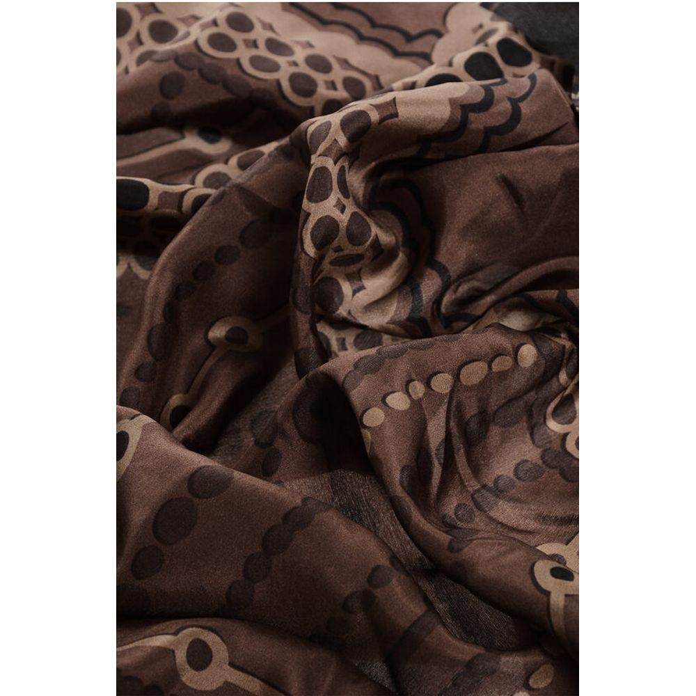 Patterned Silk Foulard with Tassels