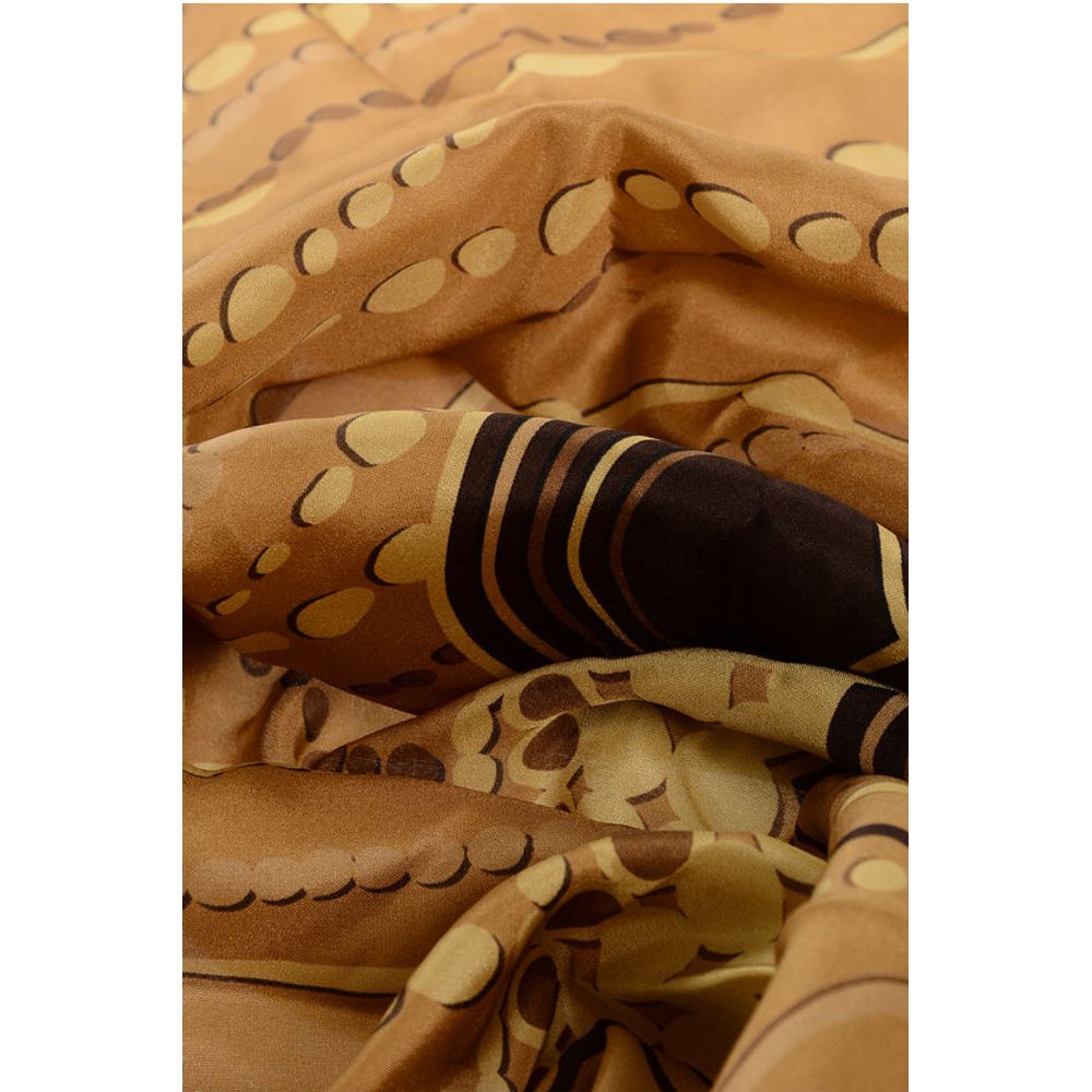 Patterned Silk Foulard with Tassels