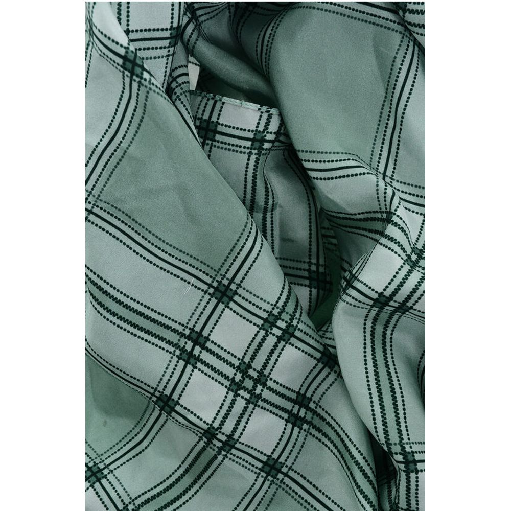 Checked Silk Foulard with Tassels