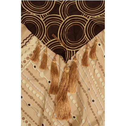 Patterned Silk Foulard with Tassels