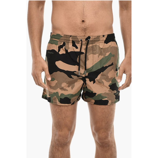 Camo Motif Swim Shorts