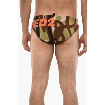 Camo Motif Swimsuit Slip