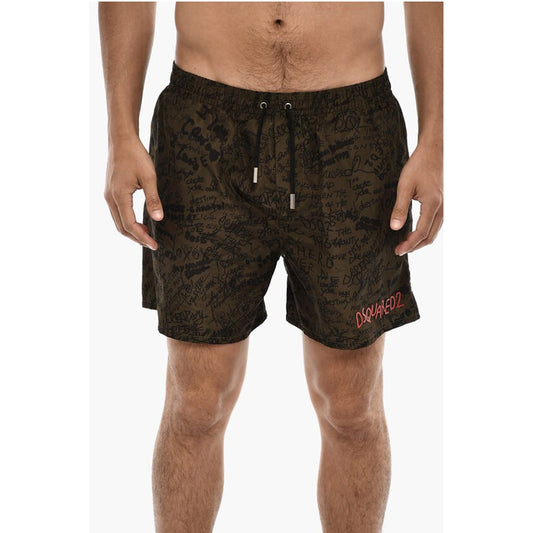 Printed SCRIBBLE Swim Shorts