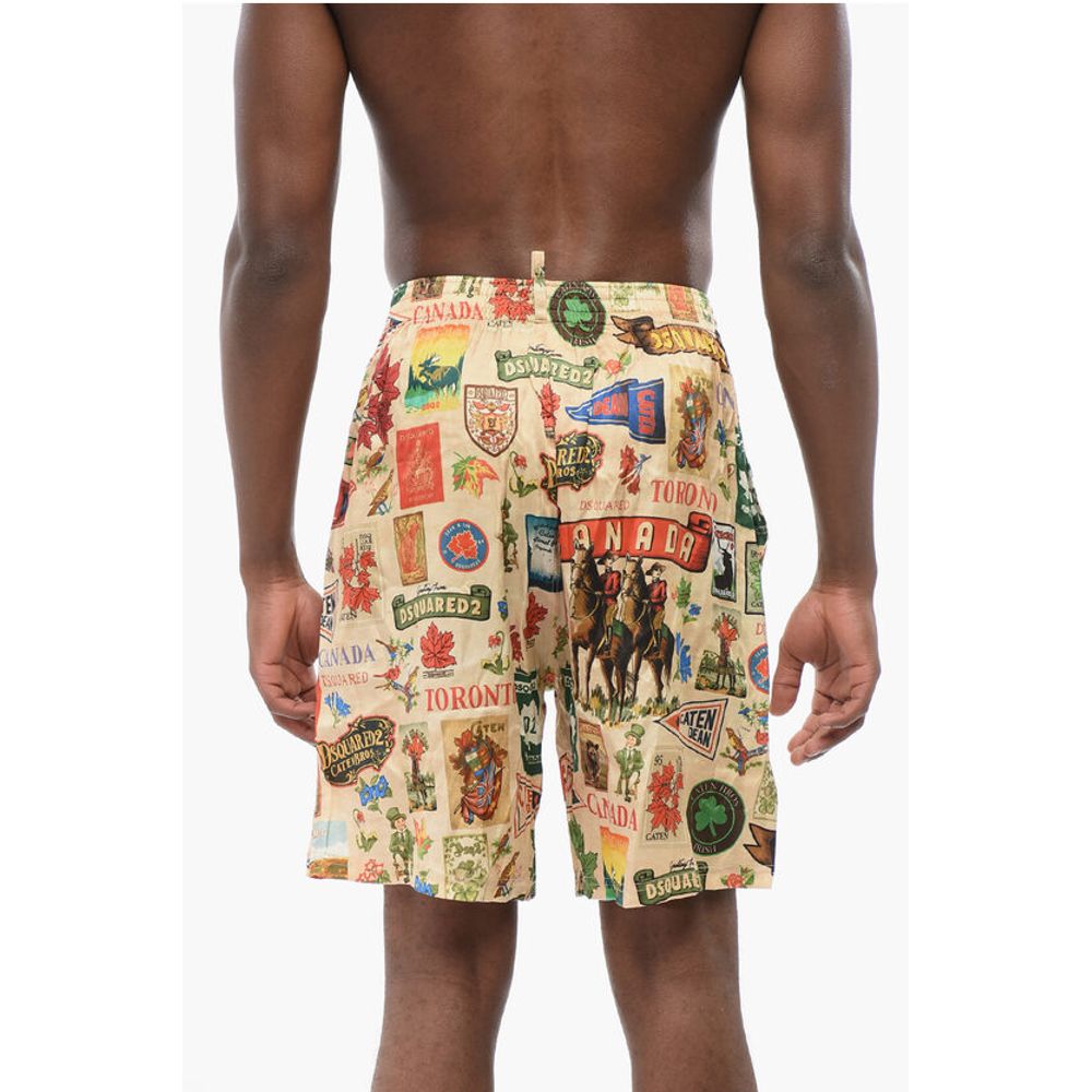 Patterned Silk Blend Pijama Shorts