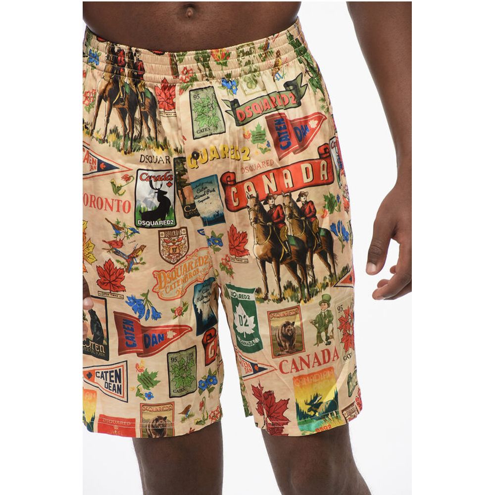 Patterned Silk Blend Pijama Shorts