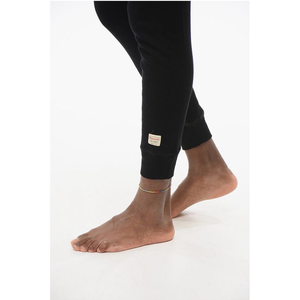Underwear Ribbed Leggings with Logoed Waistband