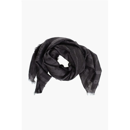 Silk Georgette Foulard with All-Over Logo