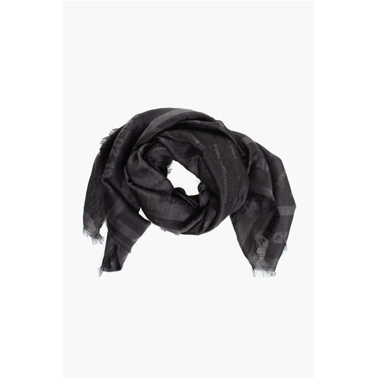 Silk Georgette Foulard with All-Over Logo