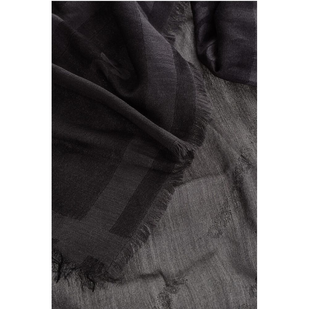 Silk Georgette Foulard with All-Over Logo