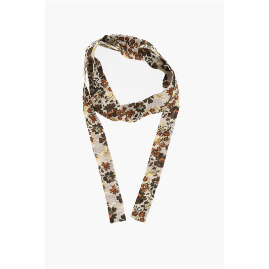 Floral-Motif Silk Foulard