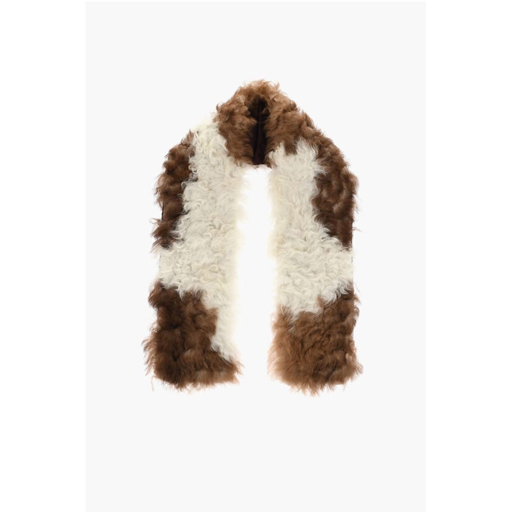 Two-Tone Fur Scarf with Silk Inner