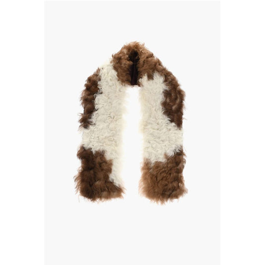 Two-Tone Fur Scarf with Silk Inner
