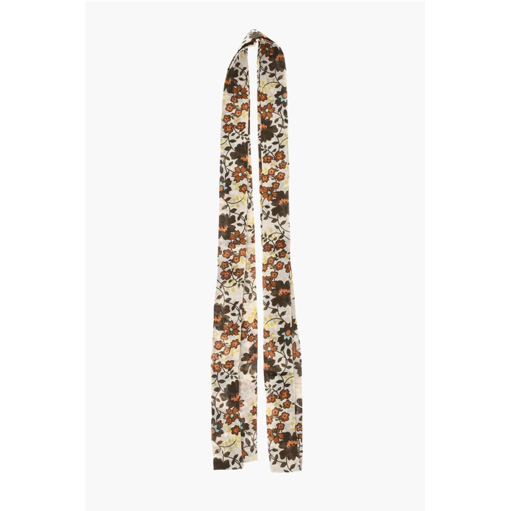 Floral-Motif Silk Foulard