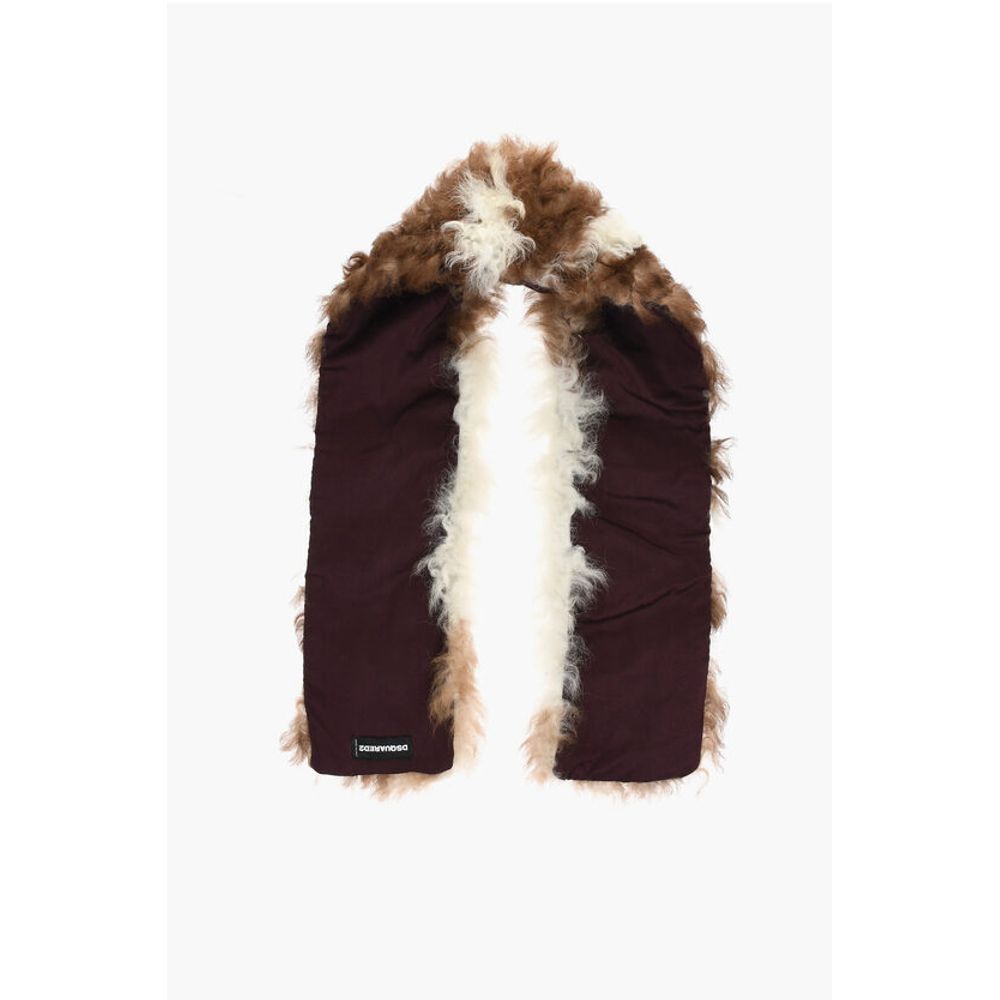 Two-Tone Fur Scarf with Silk Inner