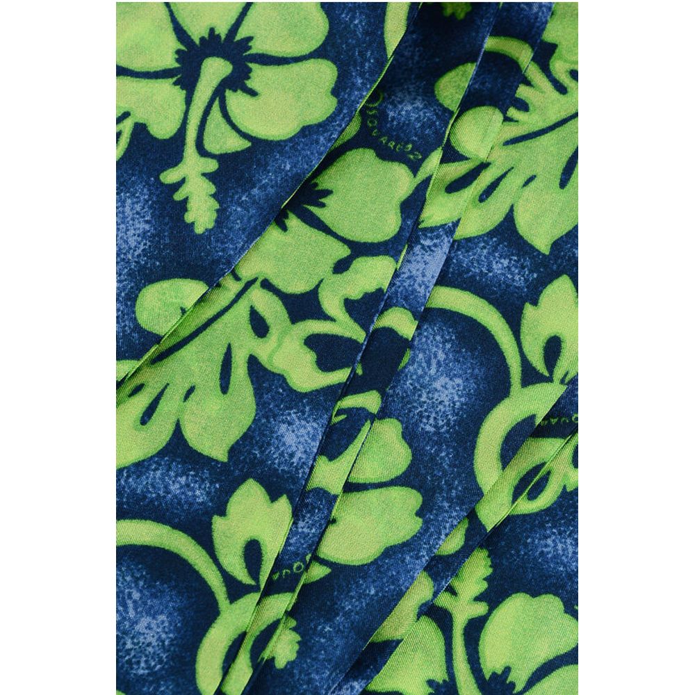 Floral Patterned Silk Slim Foulard