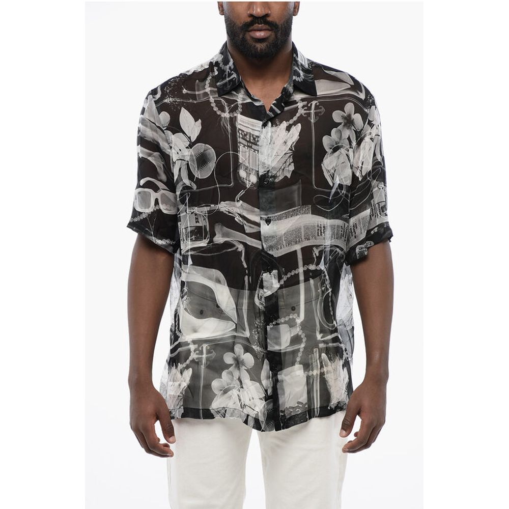 Patterned Silk Chiffon Shirt