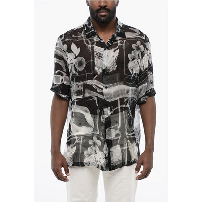 Patterned Silk Chiffon Shirt