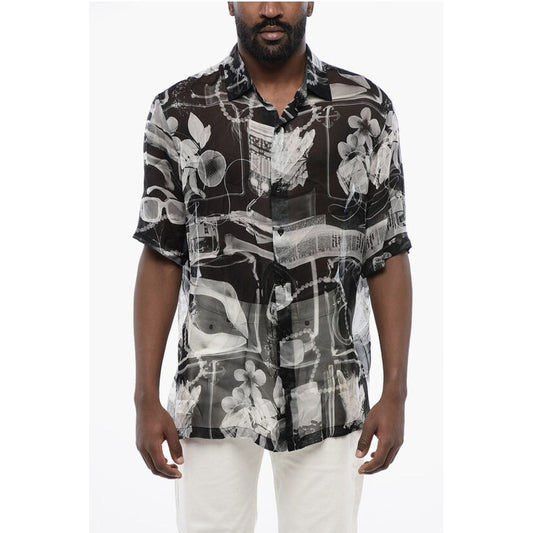 Patterned Silk Chiffon Shirt