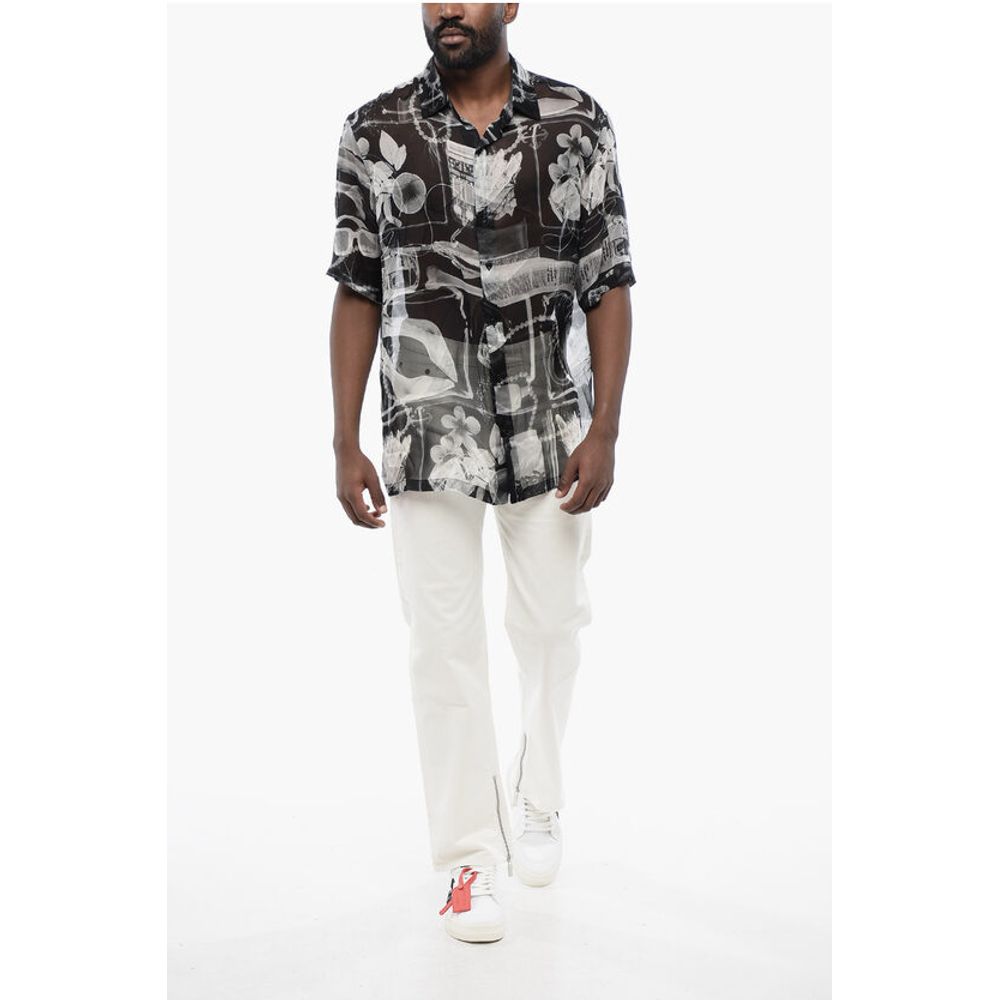 Patterned Silk Chiffon Shirt