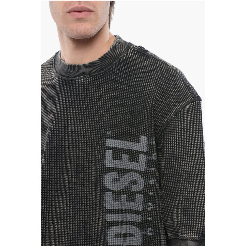 RED TAG Cotton S-COOLWAFY-N1 Crew-Neck Sweater with Side Log